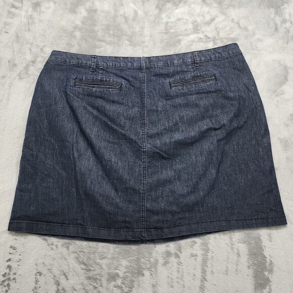 Lee Riders Skort Womens 26W Blue Stretch Denim Mini Built-in Shorts Casual - Picture 3 of 9